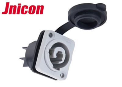 China IP65 Gray Female Waterproof LED Connectors , PowerCon Waterproof Aviation Connector for sale