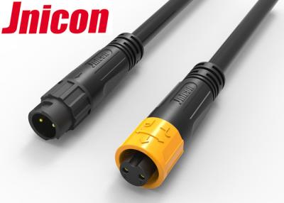 China Jnicon M12 Push Locking 10A Waterproof Connectors Male Female Molded 2 Pin for sale