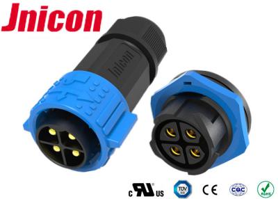 China Male To Female High Current Electrical Connectors 4 Pin 30A Jnicon M25 Easy Assembly for sale
