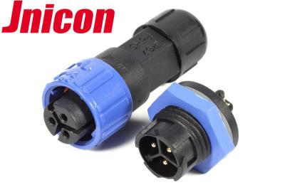 China Jnicon LED Waterproof Plug Socket 10A 3 Pin Push Locking Panel Mount for sale