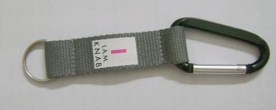 China Customized Size Small Carabiner Key Chain With Woven Printing for sale