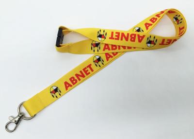 China Durable Yellow Trade Fair Dye Sublimation Lanyards With Breakaway Safety Feature for sale