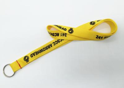 China Yellow Nylon safe screen printed lanyards for school ID , BSCI certificated for sale