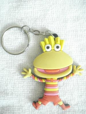 China Cute Cartoon Character Keychains , Kids Soft PVC Keychain With Metal Ring for sale