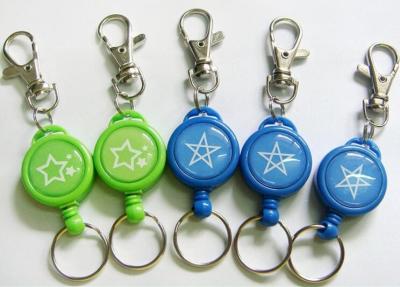 China 32mm Retractable Metal ID Badge Reel , Yoyo Key Holder With Dome Epoxy Sticker for sale