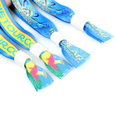 China Adult 15*350mm Custom Fabric Wristbands , Custom Event Wristbands for Kids 15*300mm for sale
