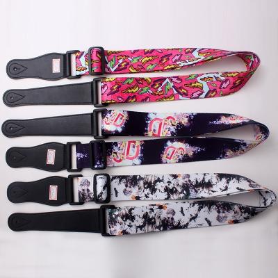 China Good quality Colorful 120-180cm Length Personalized polyester Dye sublimation  Guitar Straps small MOQ for sale