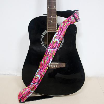 China Decorative Woven Personalized Guitar Straps With Leather Head for sale