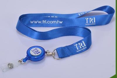 China Retractable Badge Holders Lanyards With Metal Hook / Plastic Buckle for sale