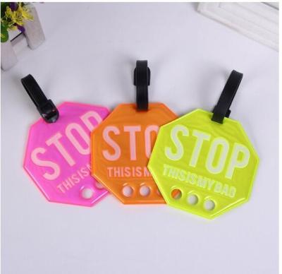 China Daily Use Beautiful PVC Luggage Tag Custom For Bags Cases PVLT-008 for sale