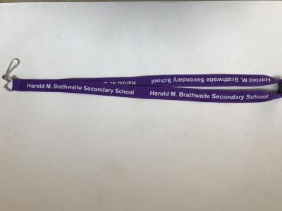 China 2.0*90cm Silk Screen Lanyards With Personalized Logo , Purple Trade Show Lanyards for sale