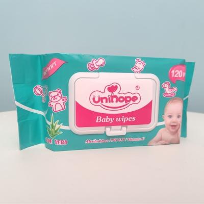 China 120pcs/bag OEM Spunlace Nonwoven Baby Wet Wipes for Sensitive Skin by Household Bran for sale