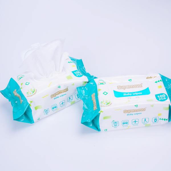 Quality Plastic Lid Natural Cotton Baby Wet Wipes for Sensitive Skin Household SKIN CARE for sale