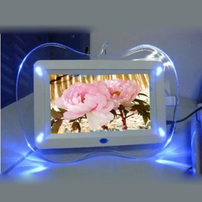 China Apple shape Acrylic Electronic Digital Photo Frame 250-300cd/m2 Brightness 4 Blue LED Lights for sale