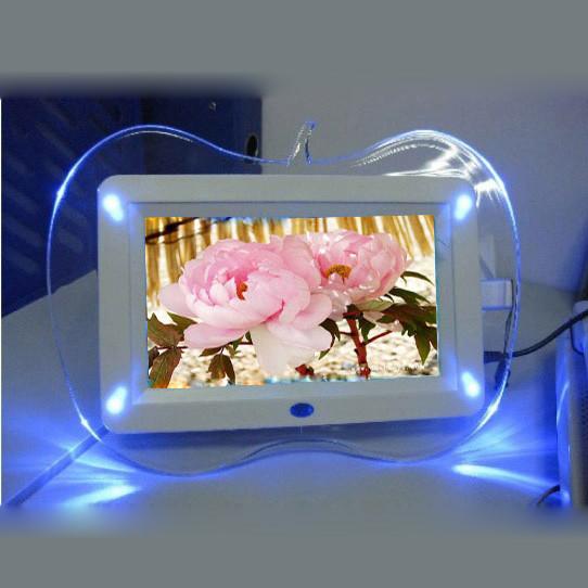 Quality Apple shape Acrylic Electronic Digital Photo Frame 250-300cd/m2 Brightness 4 Blue LED Lights for sale