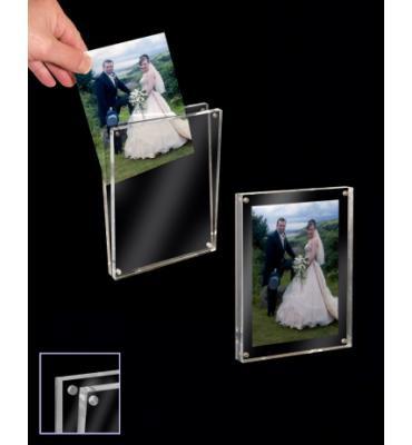 China Hanging Transparent Acrylic Photo Frames Plastic Brochure Holders With Led Light for sale