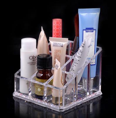 China Custom retail shop desktop Cosmetic Transparent Acrylic Display Stands ROHS for sale