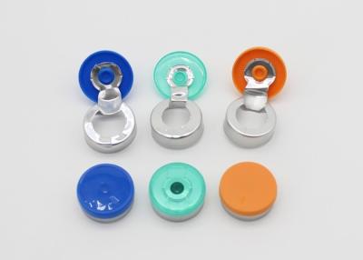 China Casquillos plásticos de aluminio medicinales, casquillo de cristal cosmético del frasco con color múltiple en venta