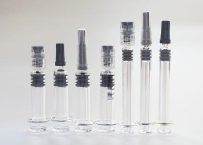 China Cosmetic Luer Lock Syringe , 1 Ml Syringe 5.0 Neutral Borosilicate Glass Material for sale
