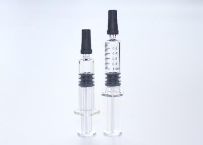 China 1ml Standard Lure Glass Prefilled Syringes With Soft Protecting Cap for sale