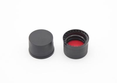 China 12mm Threaded Plastic Caps , Black Polypropylene Small Plastic Caps for sale
