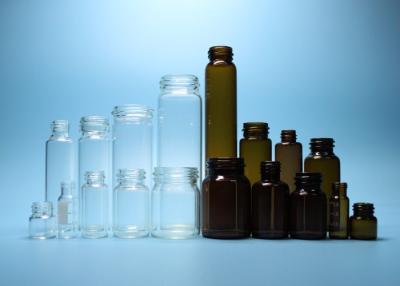China Tubo de ensaio superior farmacêutico ou cosmético rosqueado claro e ambarino da garrafa de vidro à venda