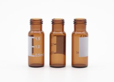 China 1.5ml Amber Borosilicate Screw Thread Glass Bottle with Threaded Plastic Cover for sale