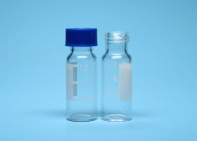 China 1.5ml Transparent Chromatographic Screw Top Glass Bottle With Plastic Caps for sale