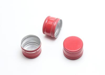 China 20mm Red Screw Aluminum Ropp Caps With PE Gasket GMP CE Certificated for sale