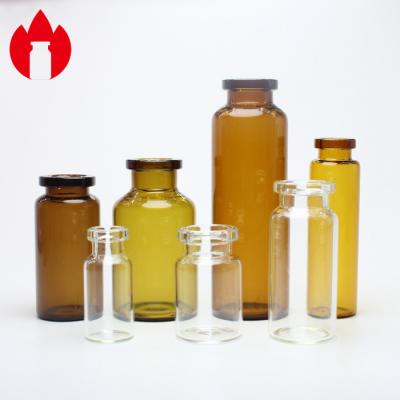 China 1ml 2ml 5ml 7ml 10ml 20ml 30ml Clear or Amber Tubular Glass Vial for sale