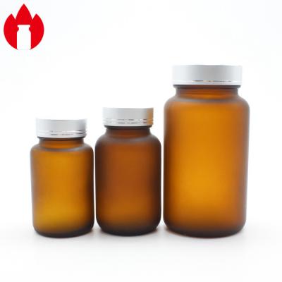 China 100ml 120ml 300ml Wide Mouth Vials Medical Amber Wide Mouth Glass Jar For Tablet for sale