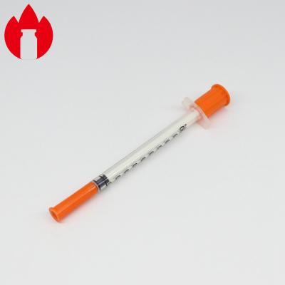 China 1ml Injectable Insulin PP Plastic Medicine Syringe Single Use for sale