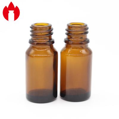 China 10ml 18mm Mouth Screw Top Vials Amber Glass Essential Oil Bottles for sale