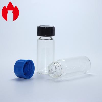 China Clear 18mm Screw Mouth Glass Vial With Plastic Cap 10ml for sale