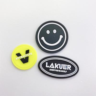 China Smile Face Rubber PVC Patches Custom Logo Morale PVC Patch For Clothing Tag for sale