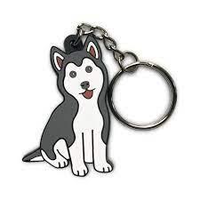 China PMS Color Custom Key Ring Husky Puppy Soft PVC Rubber Cartoon Key Chain for sale