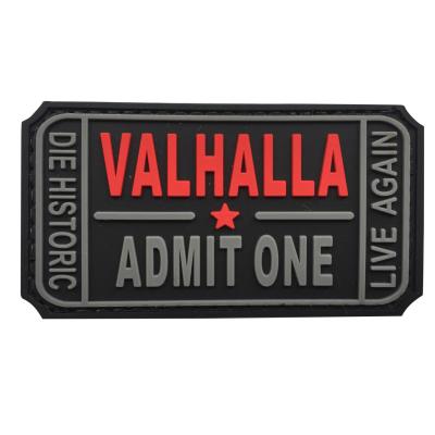 China Pantone Color Custom Rubber Logo Patch Valhalla Entrance Ticket Soft PVC Patches for sale