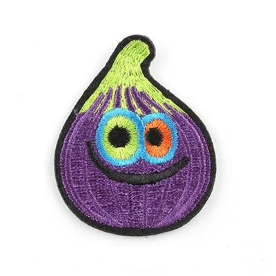 China Purple Onion Iron On Embroidery Applique Twill Fabric Background For Garment Hat Shoes for sale