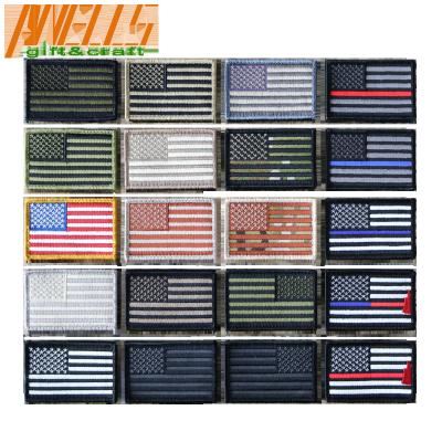 China REVERSE American FLAG Embroidered Patch Patriotic USA US Embroidery Patch Brand New US Flag Shoulder Patch for sale