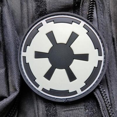 China Velcro Backing PVC Rubber Patches Custom Star Wars Galactic Empire Symbol for sale