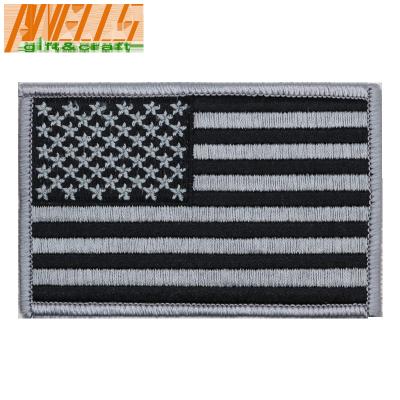 China American Flag GREY Embroidered Patch Patriotic Pride USA Grey different American Flag Patch For Jackets Hats Sleeves for sale
