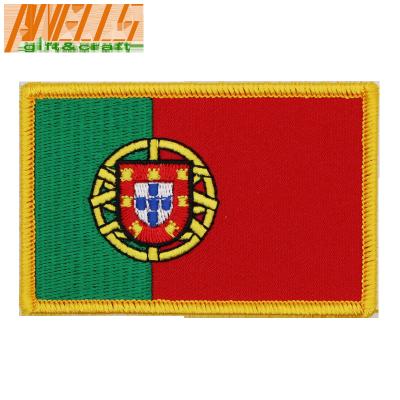 China Portugal Flag Embroidered Emblem Portuguese Military Tactical Flag Iron On Sew On National Patch à venda