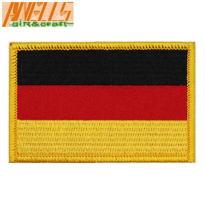 Китай National Flag Of German Embroidery Iron-on Patch Germany DE Flag Military Embroidered Tactical Patch Morale Shoulder App продается