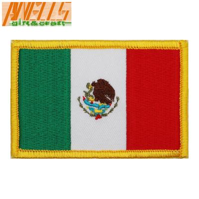 中国 Mexico Flag Embroidered Patch Mexican Military Tactical Morale National Emblem Embroidery Patch 販売のため
