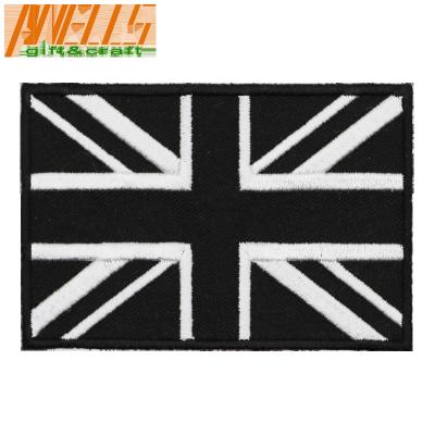 中国 Tactical British Union Jack Embroidered Patch England Flag UK Great Britain Morale Applique Fastener Hook Loop Emblem 販売のため