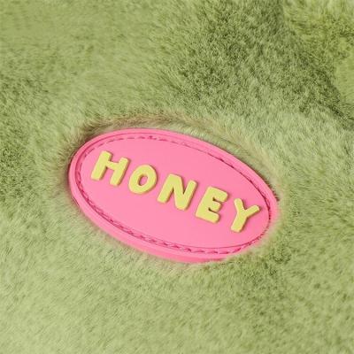 China Flat 3M Glue Rubber Morale PVC Patch Honey Logo For Clothes Hats for sale