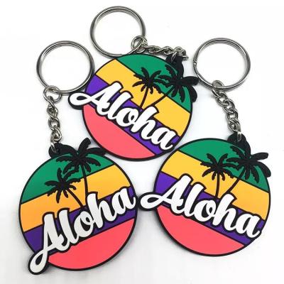 China Soft Rubber PVC Keychain Unbreakable 2D Customized Promotional Gift Aloha for sale