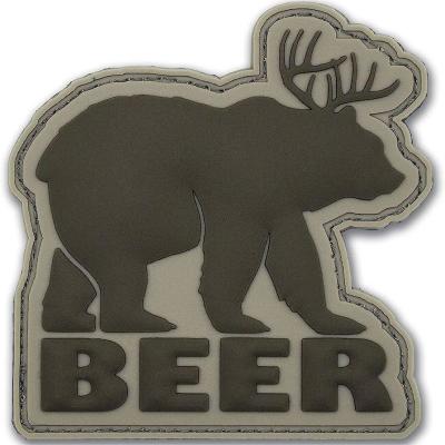 China Beer Custom Made Morale PVC Patch Rubber Iron On Patches for sale