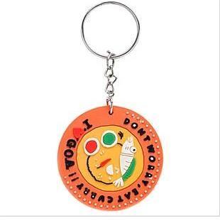 China Goa Curry Custom Soft PVC Rubber Keychain PMS Color Promotional Gift for sale