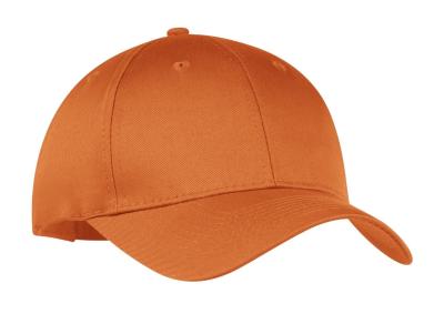 Chine Orange vif Six Eyelets Logo Casquettes de base-ball Sweatband brodé coton à vendre